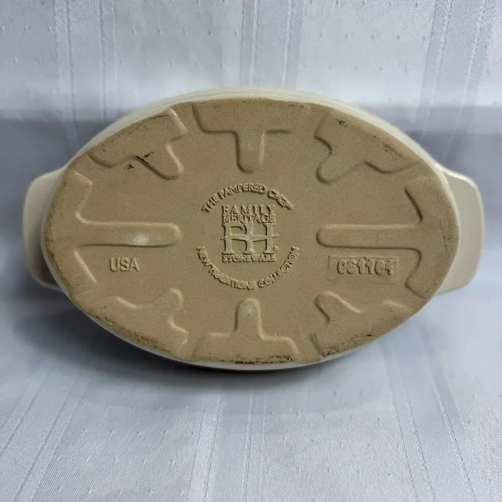 Pampered Chef Family Heritage‎ Traditions Oval Stoneware Baking Dish NWOB